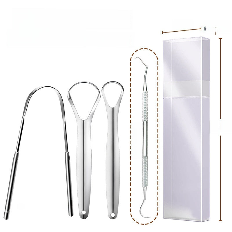 Juego de raspadores de lengua de acero inoxidable