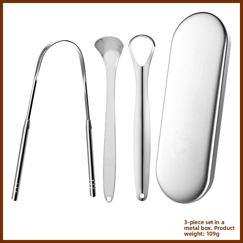 Juego de raspadores de lengua de acero inoxidable