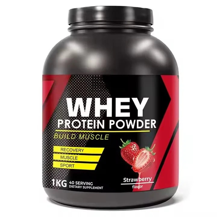 Strawberry Whey Protein Powder for Workout and Muscle Support, Daily Protein Nutrition for Active Adults, Sports Formula, 1kg